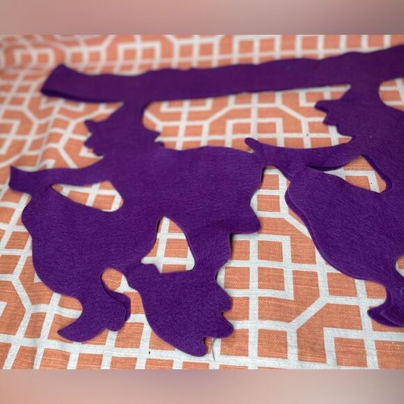 👻🎃👻 3 NEW! Halloween Decorative Felt Banners Ghost Bats & Witches - Picture 7 of 12